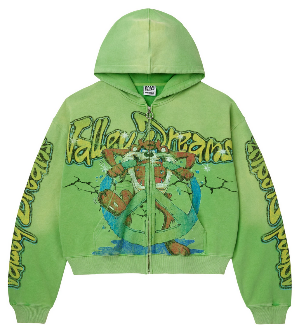 VALE TAZ ZIP UP HOODIE GREEN
